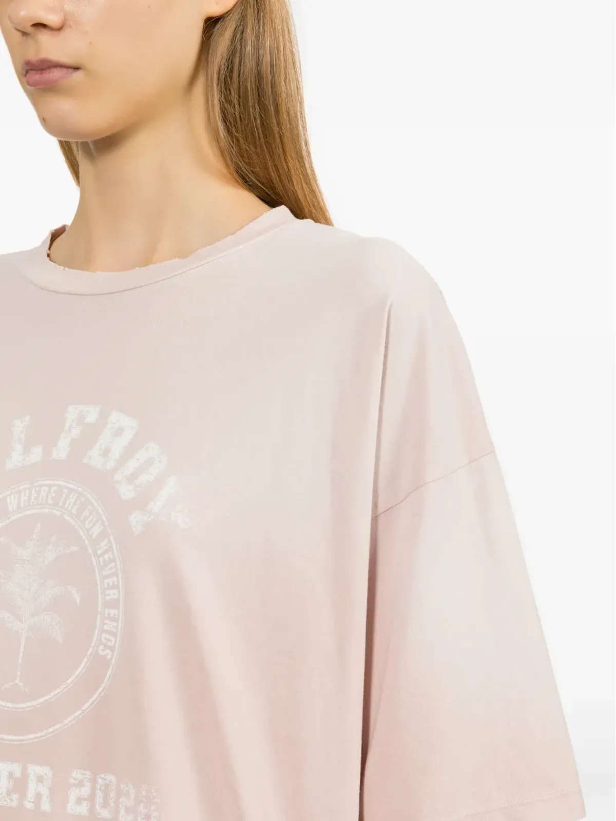 Halfboy グラフィックプリント・ダメージ加工Tシャツ - 画像5