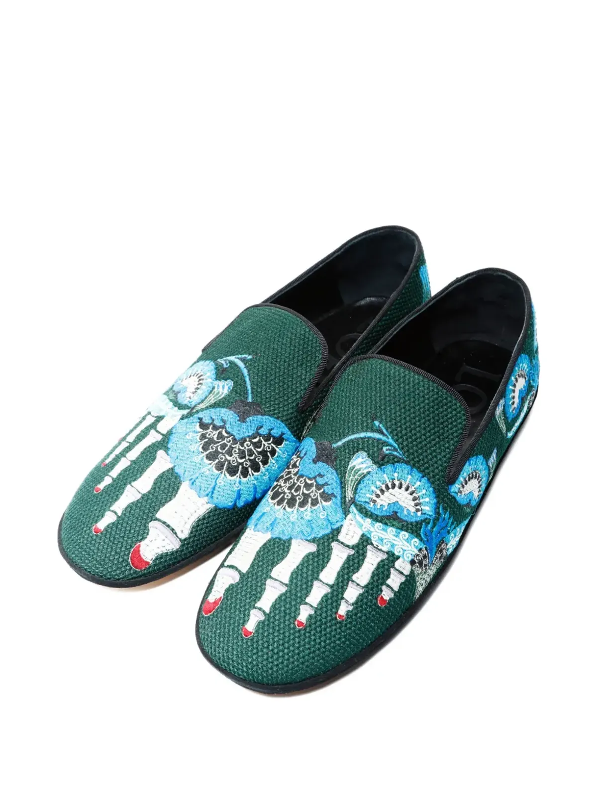 Loewe Pre-Owned ローファー（刺繍グラフィック） グリーン - 画像2