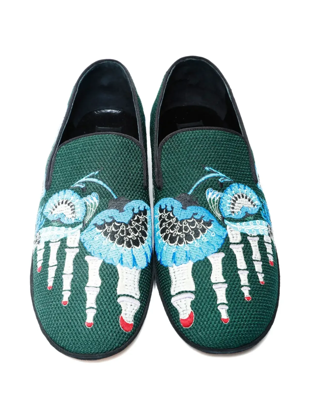 Loewe Pre-Owned ローファー（刺繍グラフィック） グリーン - 画像3