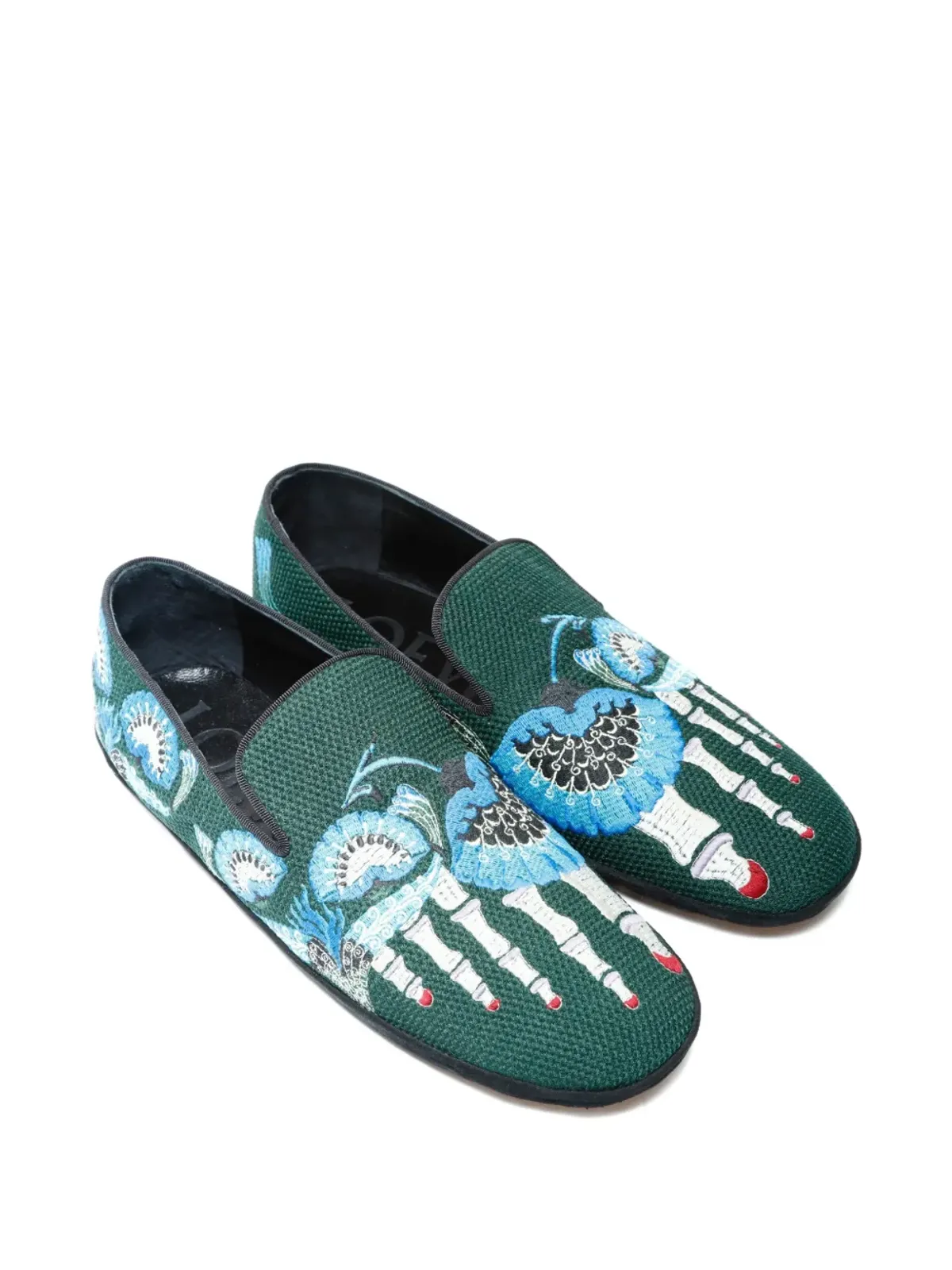 Loewe Pre-Owned ローファー（刺繍グラフィック） グリーン - 画像4