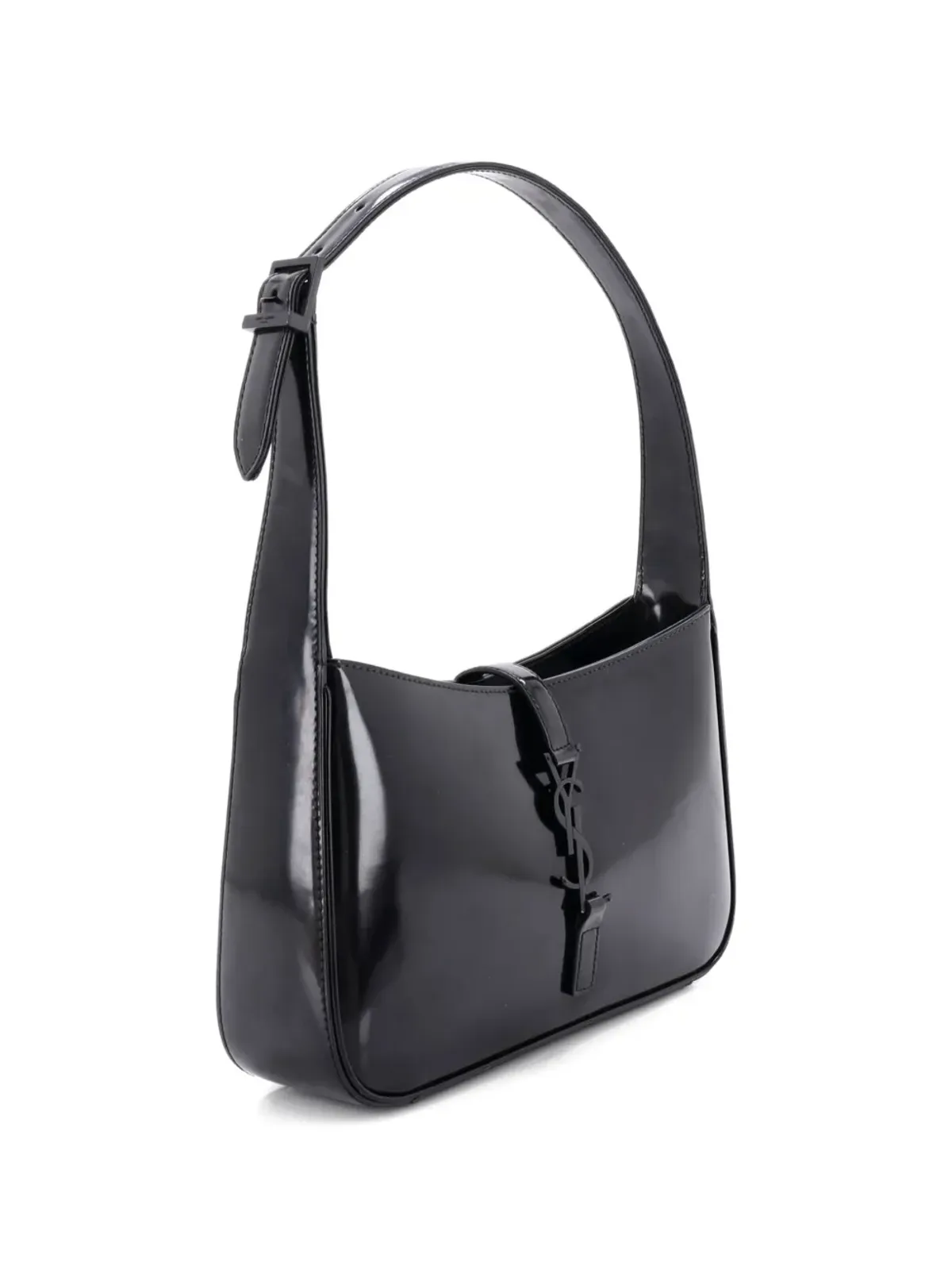Saint Laurent Pre-Owned レ・サンローラン Le 5 a 7 パテント・スモール・ホーボーバッグ - Black - 画像3