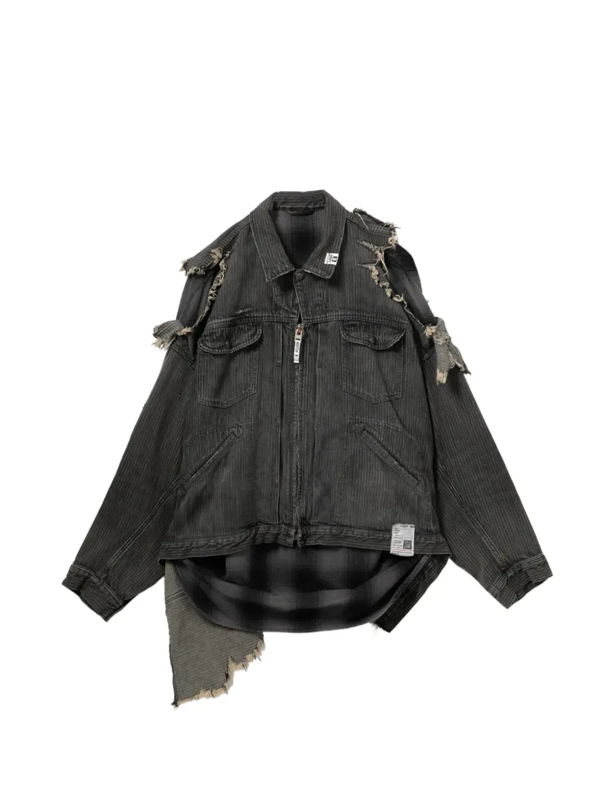 Maison MIHARA YASUHIRO ダメージ加工レイヤードジャケット - 画像1