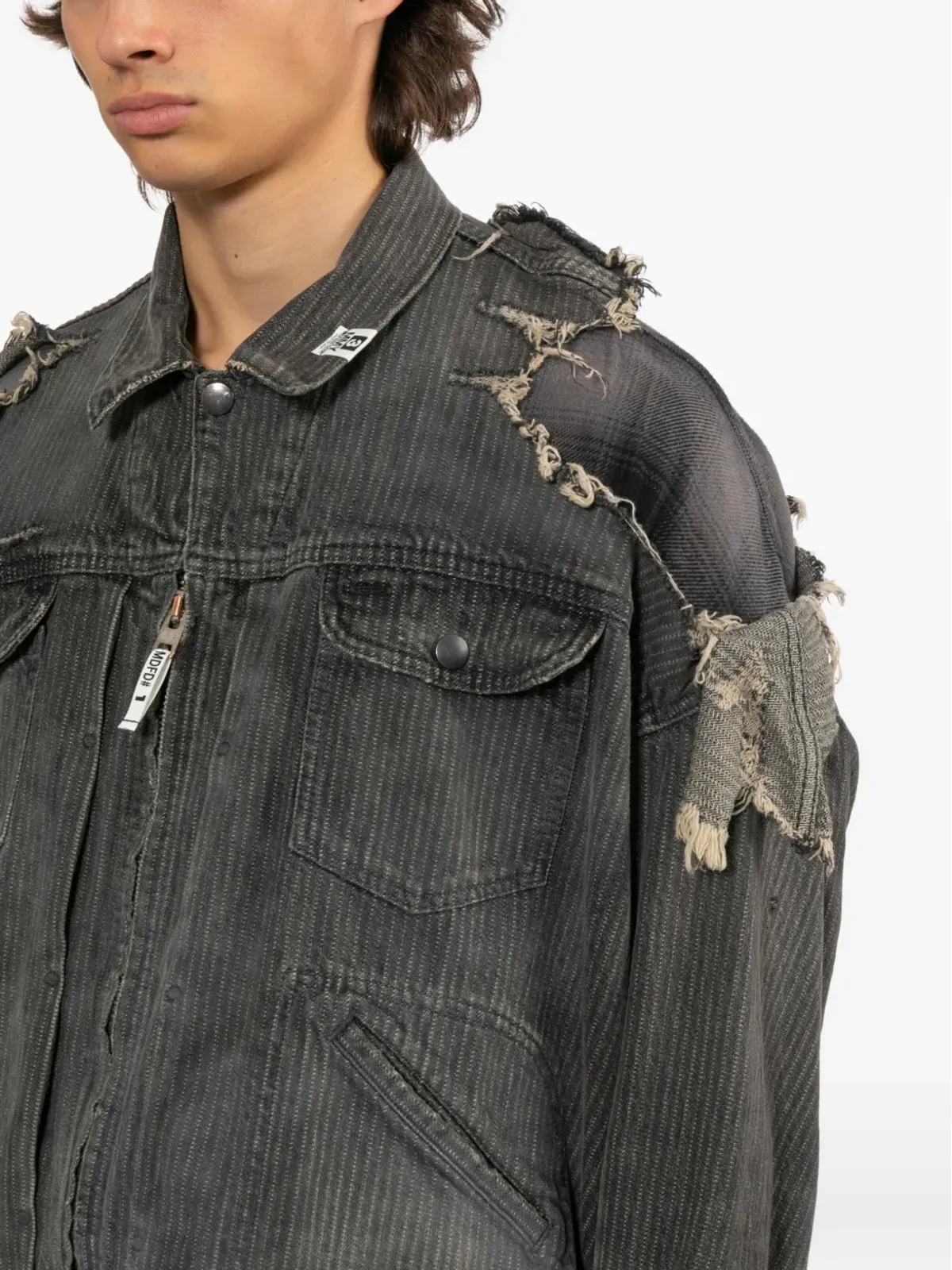 Maison MIHARA YASUHIRO ダメージ加工レイヤードジャケット - 画像5