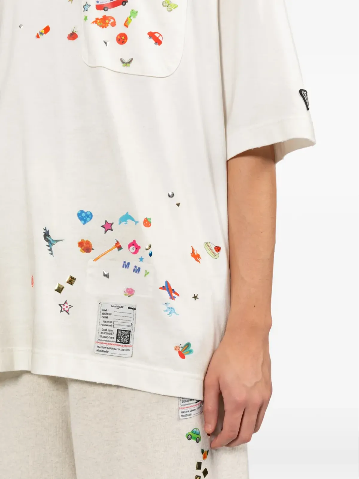 Maison MIHARA YASUHIRO グラフィックプリント装飾Tシャツ - 画像5