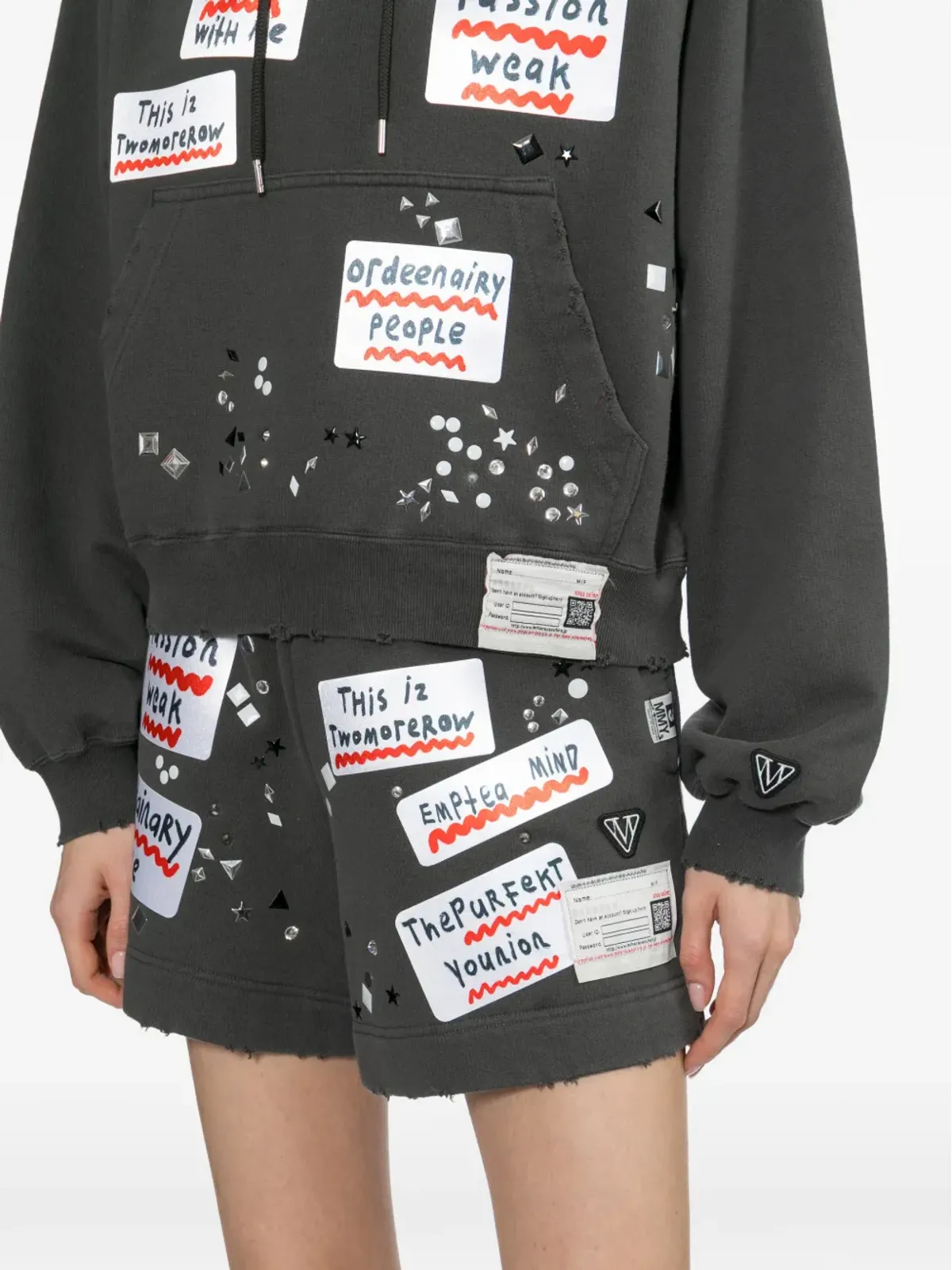 Maison MIHARA YASUHIRO エンベリッシュド・ステッカー スウェットショーツ - 画像5