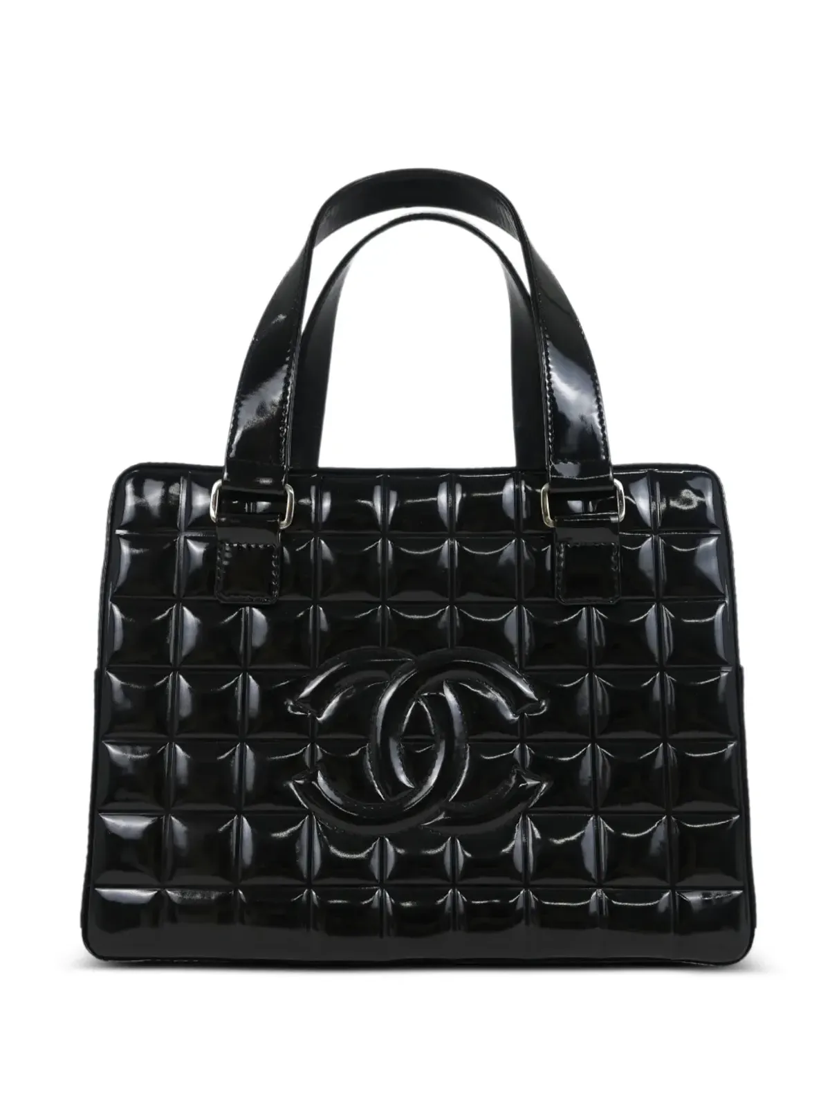 CHANEL Vintage 2002 チョコバー レザー トートバッグ - ブラック - 画像1