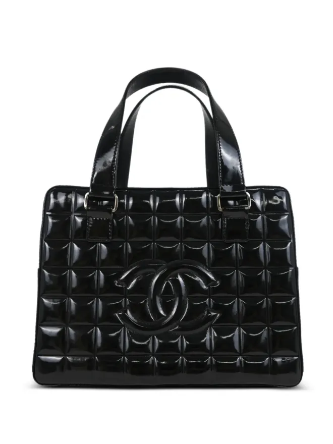 CHANEL Pre-Owned CHANEL Vintage 2002 チョコバー レザー トートバッグ - ブラックの商品画像