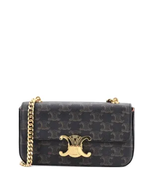 Celine ビンテージ Triomphe Chain Triomphe コーテッドキャンバス 小型ショルダーバッグ - ブラウン - サムネイル1