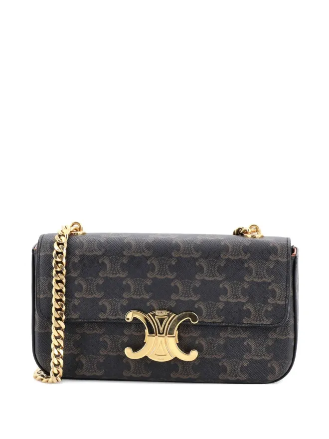 Celine Pre-Owned Celine ビンテージ Triomphe Chain Triomphe コーテッドキャンバス 小型ショルダーバッグ - ブラウンの商品画像