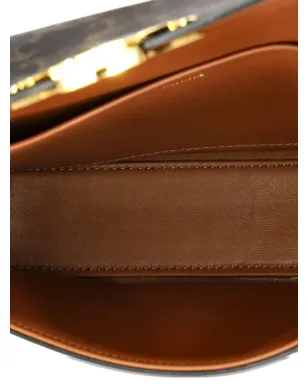 Celine ビンテージ Triomphe Chain Triomphe コーテッドキャンバス 小型ショルダーバッグ - ブラウン - サムネイル5