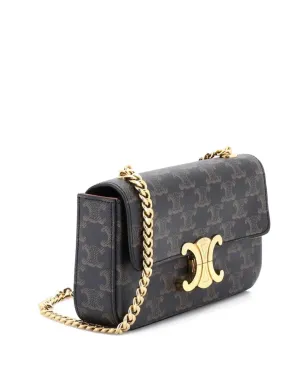 Celine ビンテージ Triomphe Chain Triomphe コーテッドキャンバス 小型ショルダーバッグ - ブラウン - サムネイル3