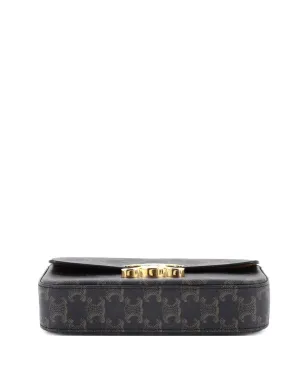 Celine ビンテージ Triomphe Chain Triomphe コーテッドキャンバス 小型ショルダーバッグ - ブラウン - サムネイル4