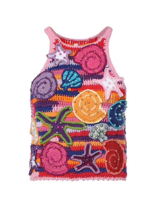 Celia B Celia B Venus クロシェ編み クルーネック タンクトップの商品画像