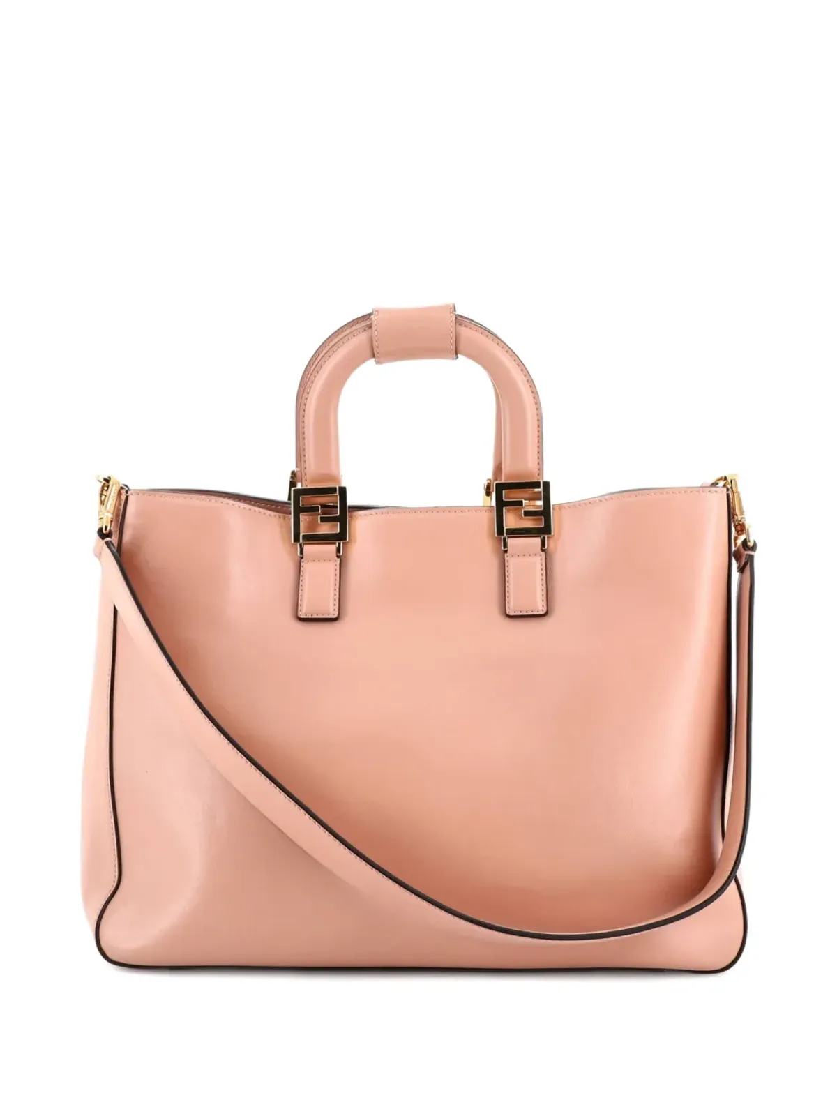 Fendi Pre-Owned FFハンドル レザー ミディアム トートバッグ ピンク - 画像2