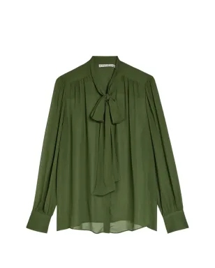 alice + olivia Thayer タイネック ロングスリーブ トップ - グリーン - サムネイル1
