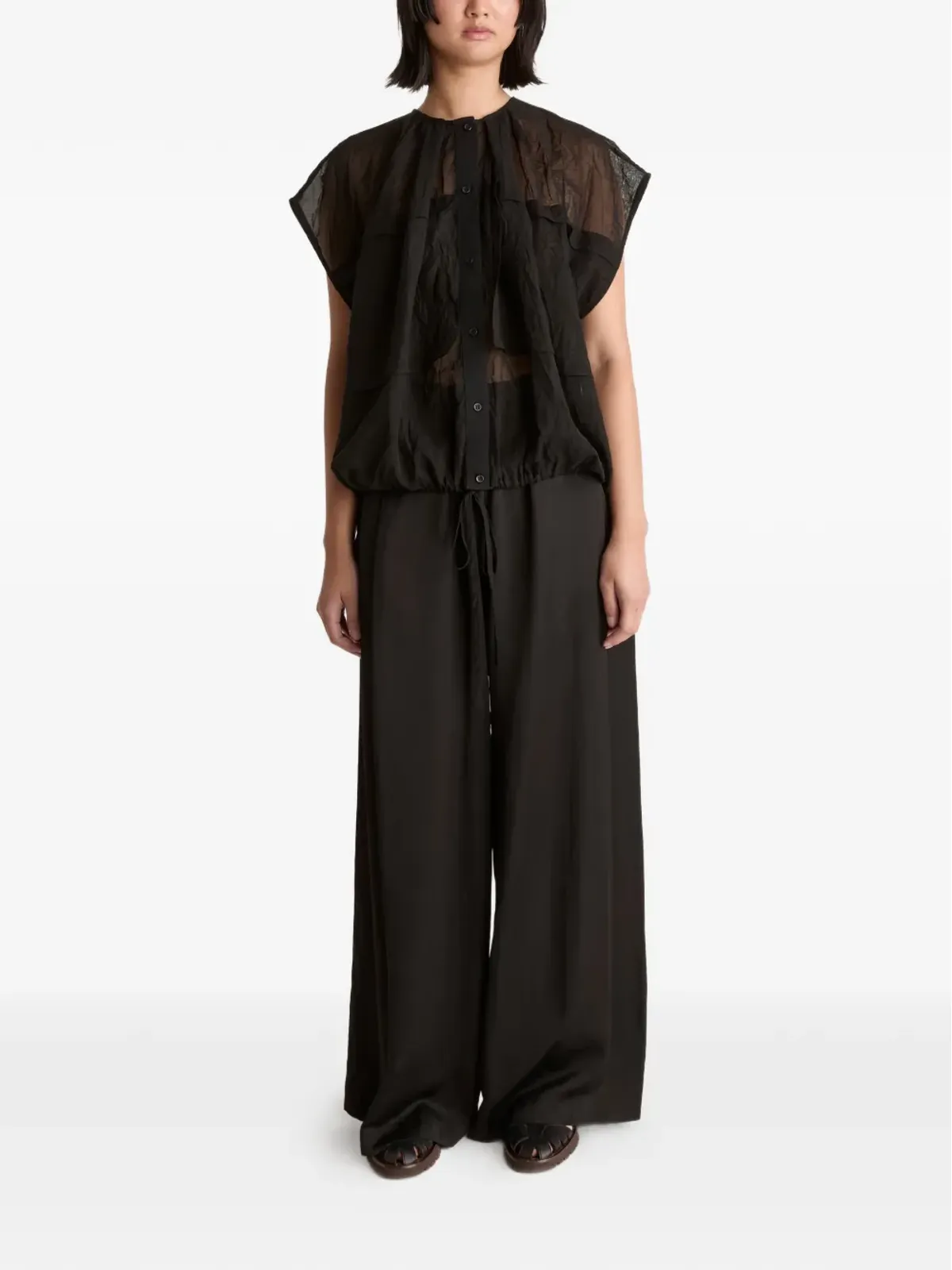 Lee Mathews Aida wide-leg trousers - Black - 画像2