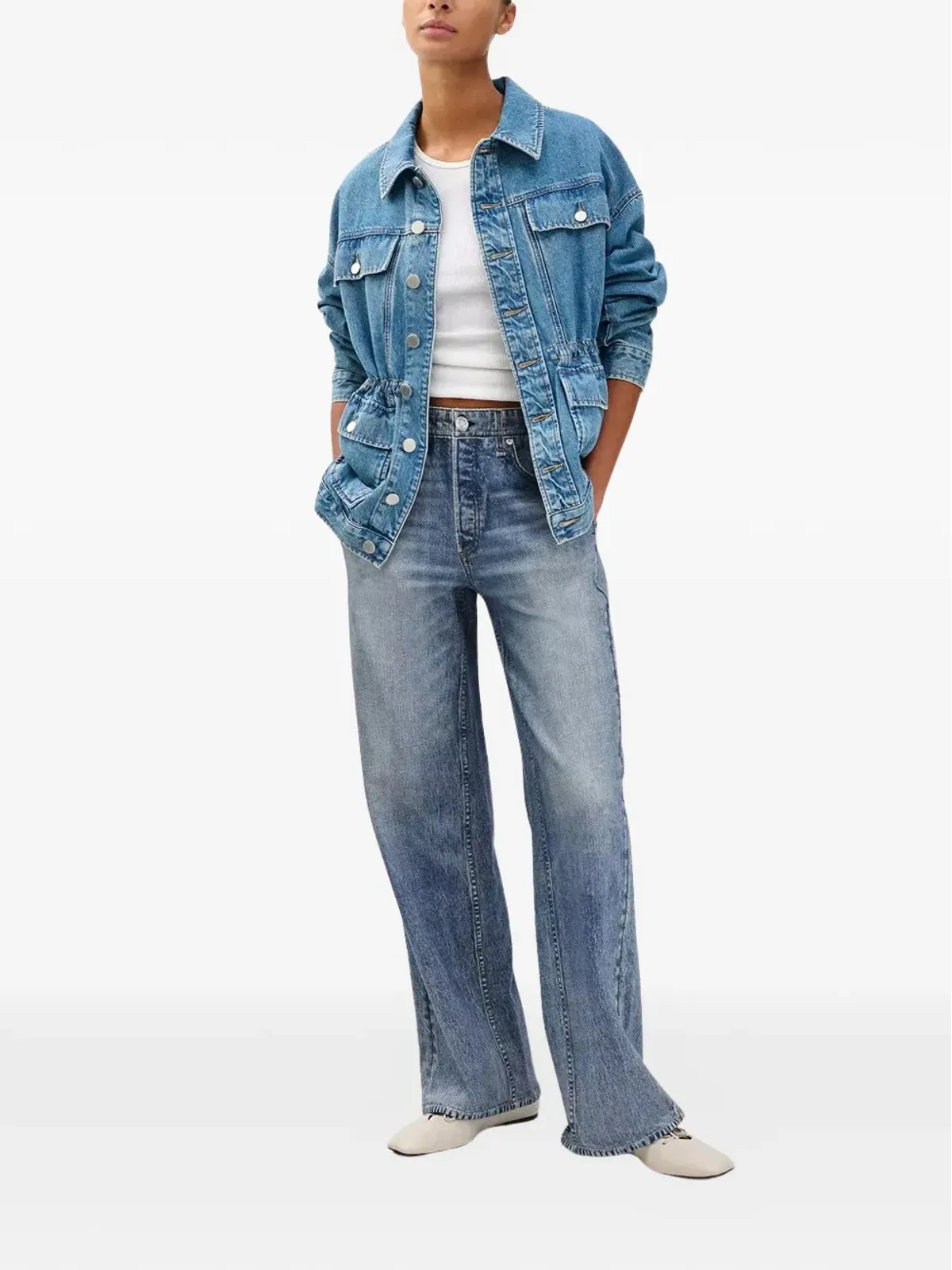 rag & bone ミラマー テリー ワイドレッグジーンズ - 画像2