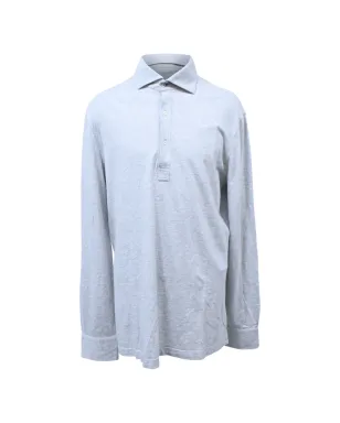 Brunello Cucinelli Vintage ロングスリーブポロシャツ（グレー） - サムネイル1
