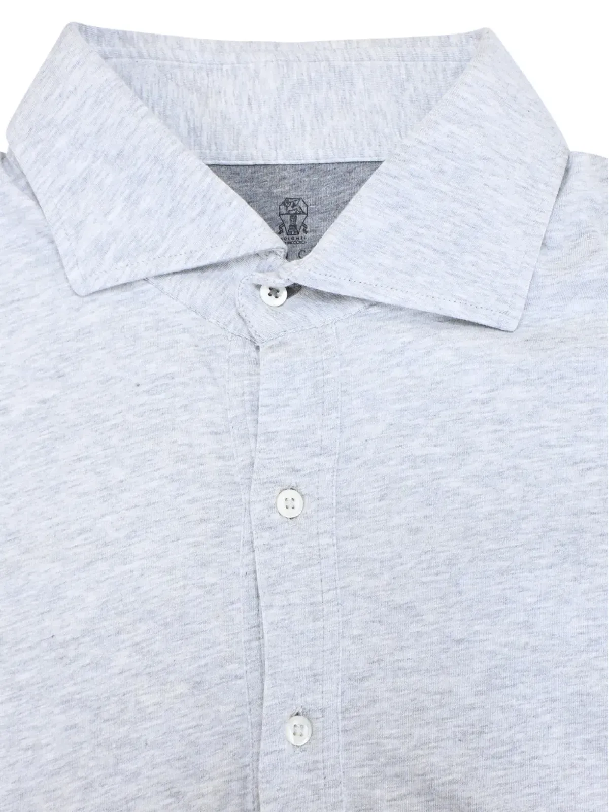 Brunello Cucinelli Vintage ロングスリーブポロシャツ（グレー） - 画像5