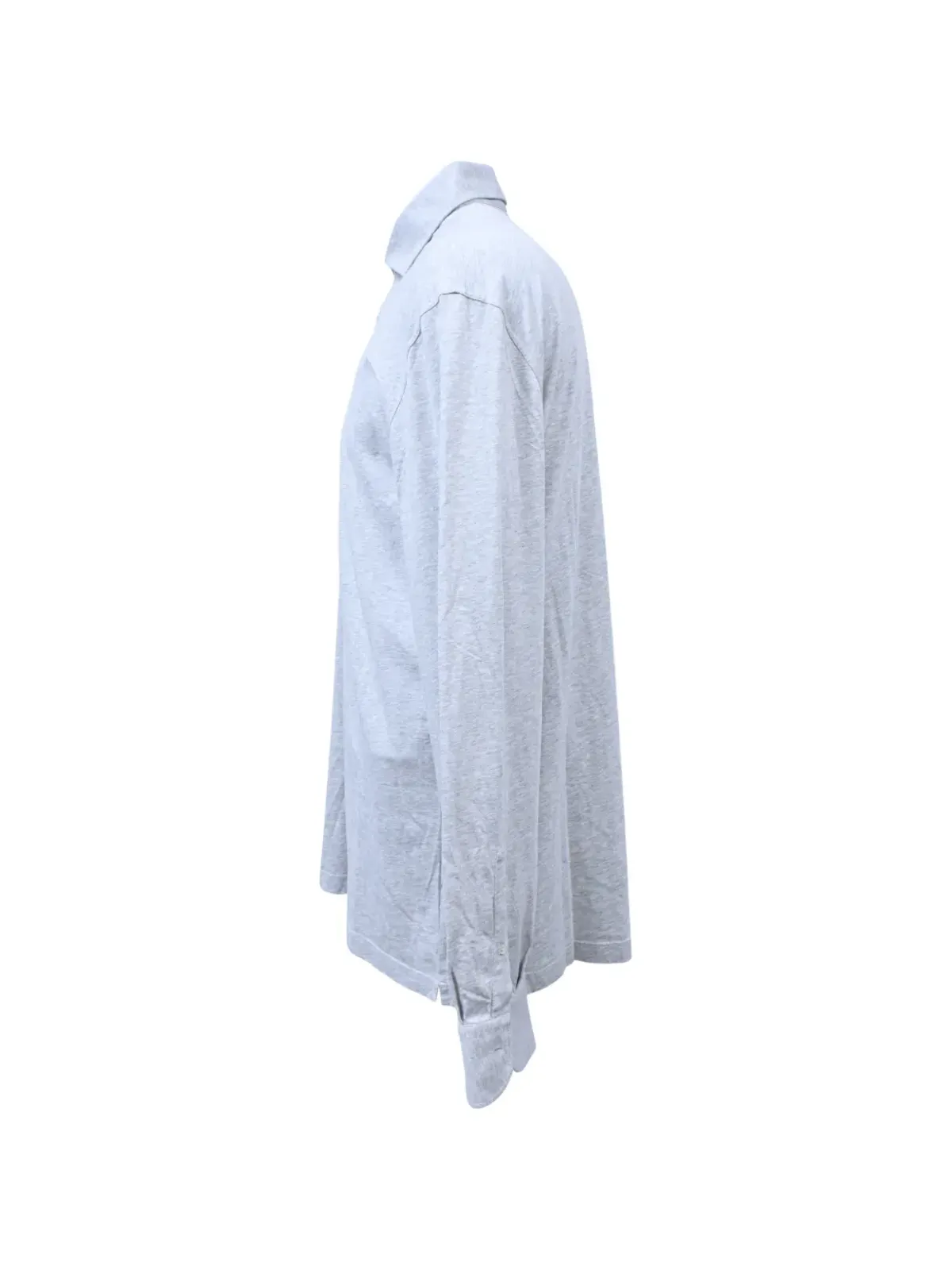 Brunello Cucinelli Vintage ロングスリーブポロシャツ（グレー） - 画像3