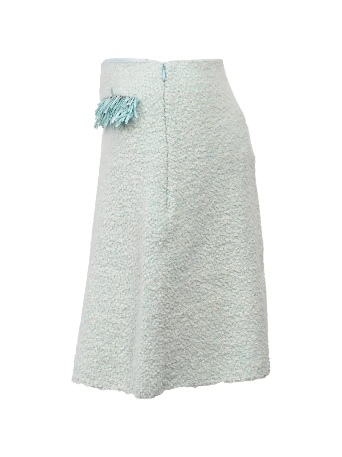 Lanvin Pre-Owned fringed-trim mini skirt - Blue - 画像3