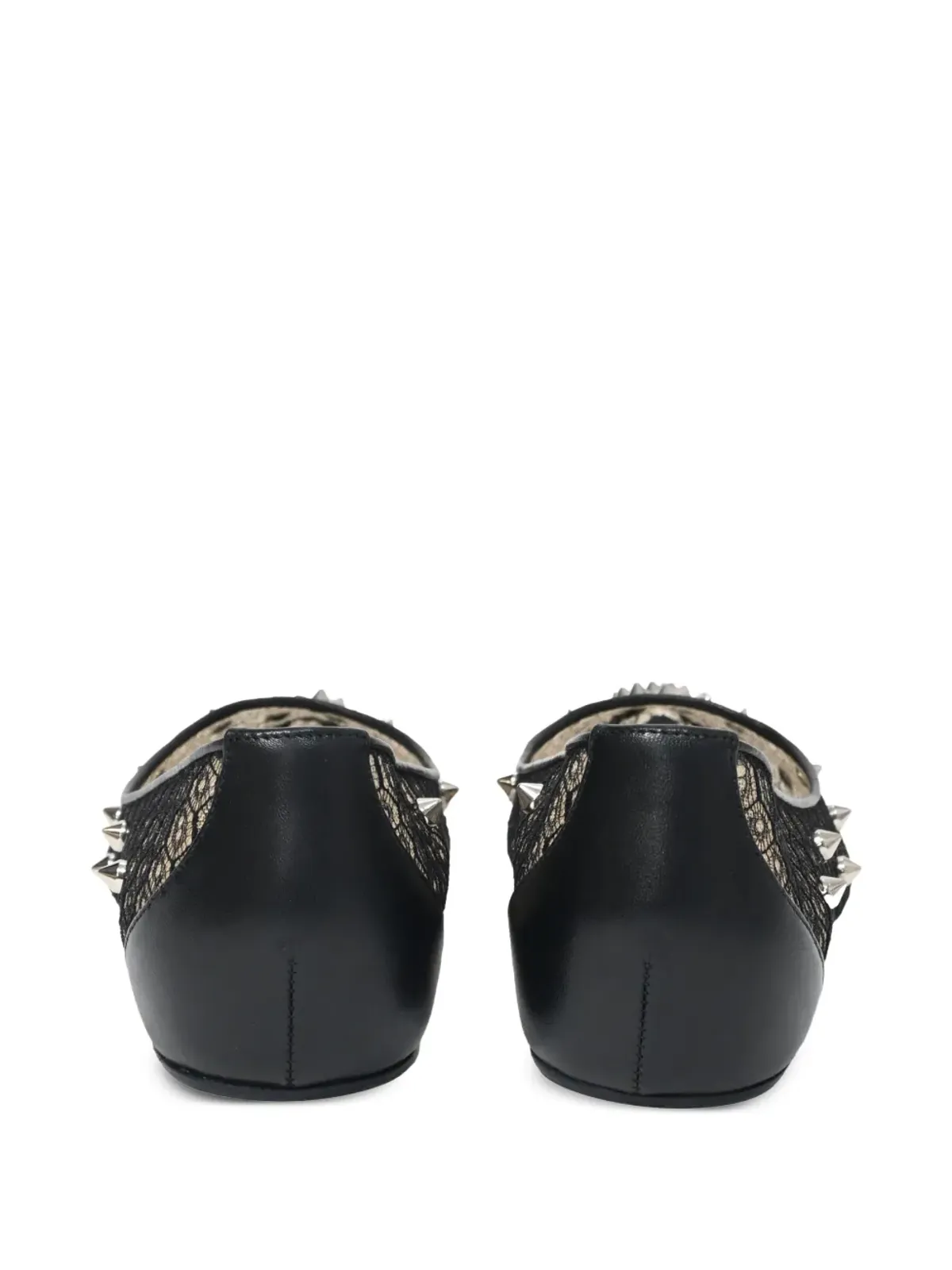 Christian Louboutin Pre-Owned レースとスパイクの装飾が施されたバレエフラット - 画像4