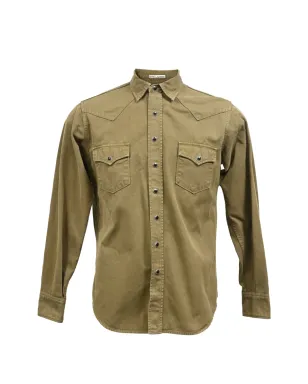 Saint Laurent Pre-Owned button-down long-sleeve shirt - Green - サムネイル1