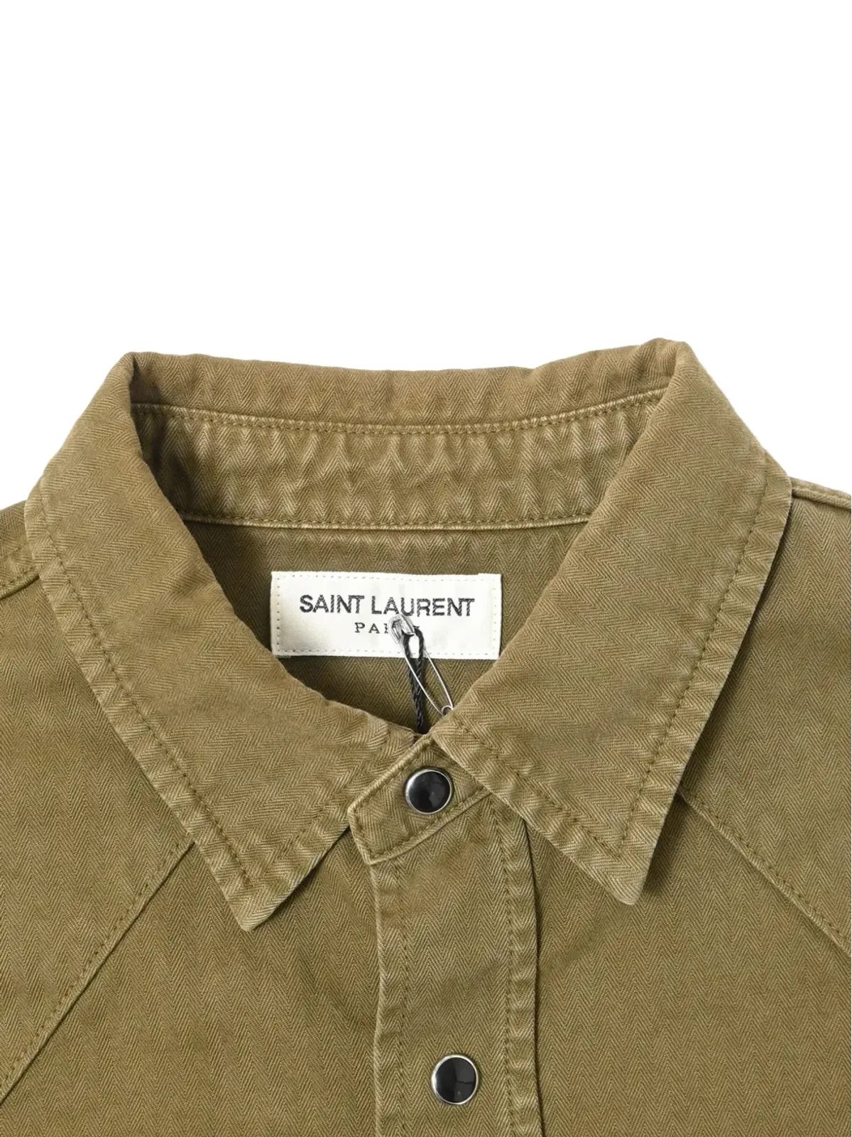 Saint Laurent Pre-Owned button-down long-sleeve shirt - Green - 画像4