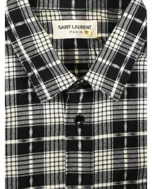 Saint Laurent ビンテージ チェック柄 長袖シャツ ブラック - サムネイル4