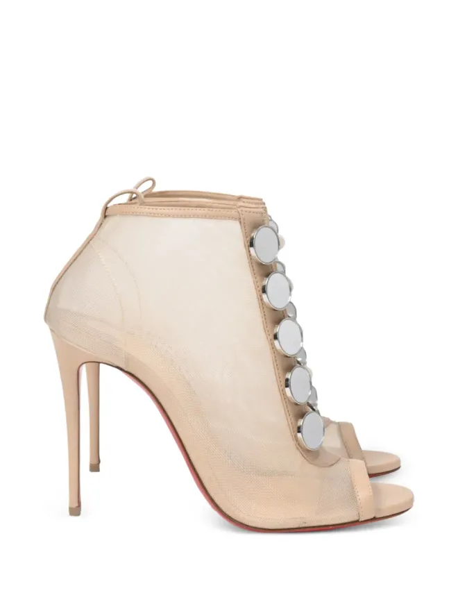 Christian Louboutin Pre-Owned Christian Louboutin Pre-Owned Marika peep-toe mesh boots - Whiteの商品画像