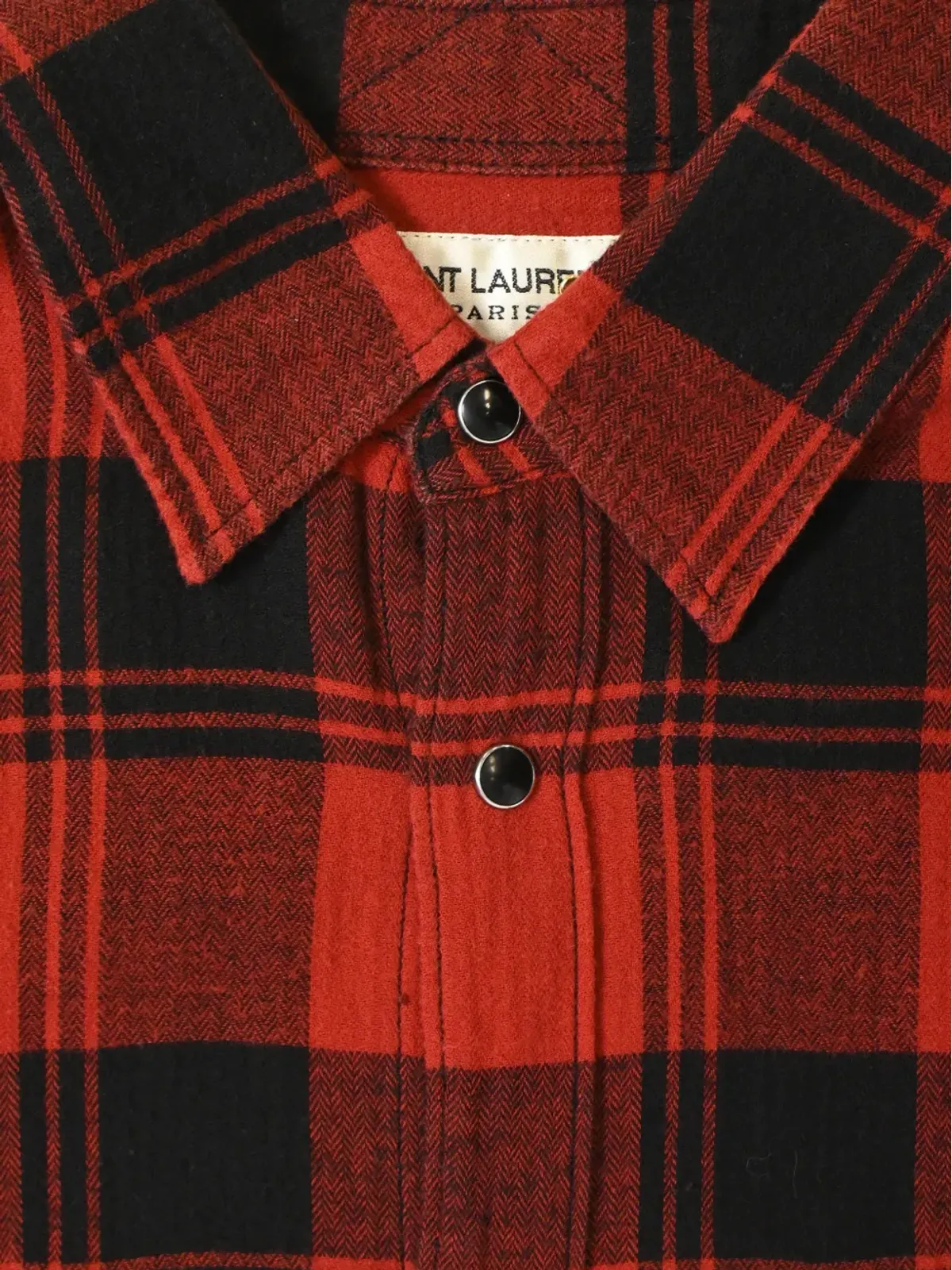Saint Laurent Pre-Owned チェック柄シャツ - レッド - 画像4