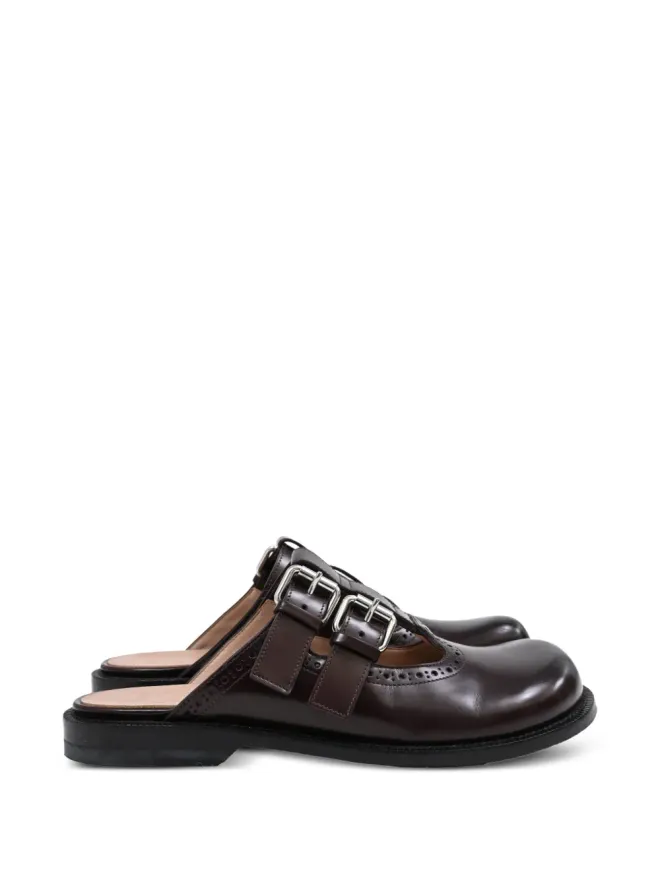 Loewe Pre-Owned Loewe Campo バックル付き レザー ミュール ブラウンの商品画像