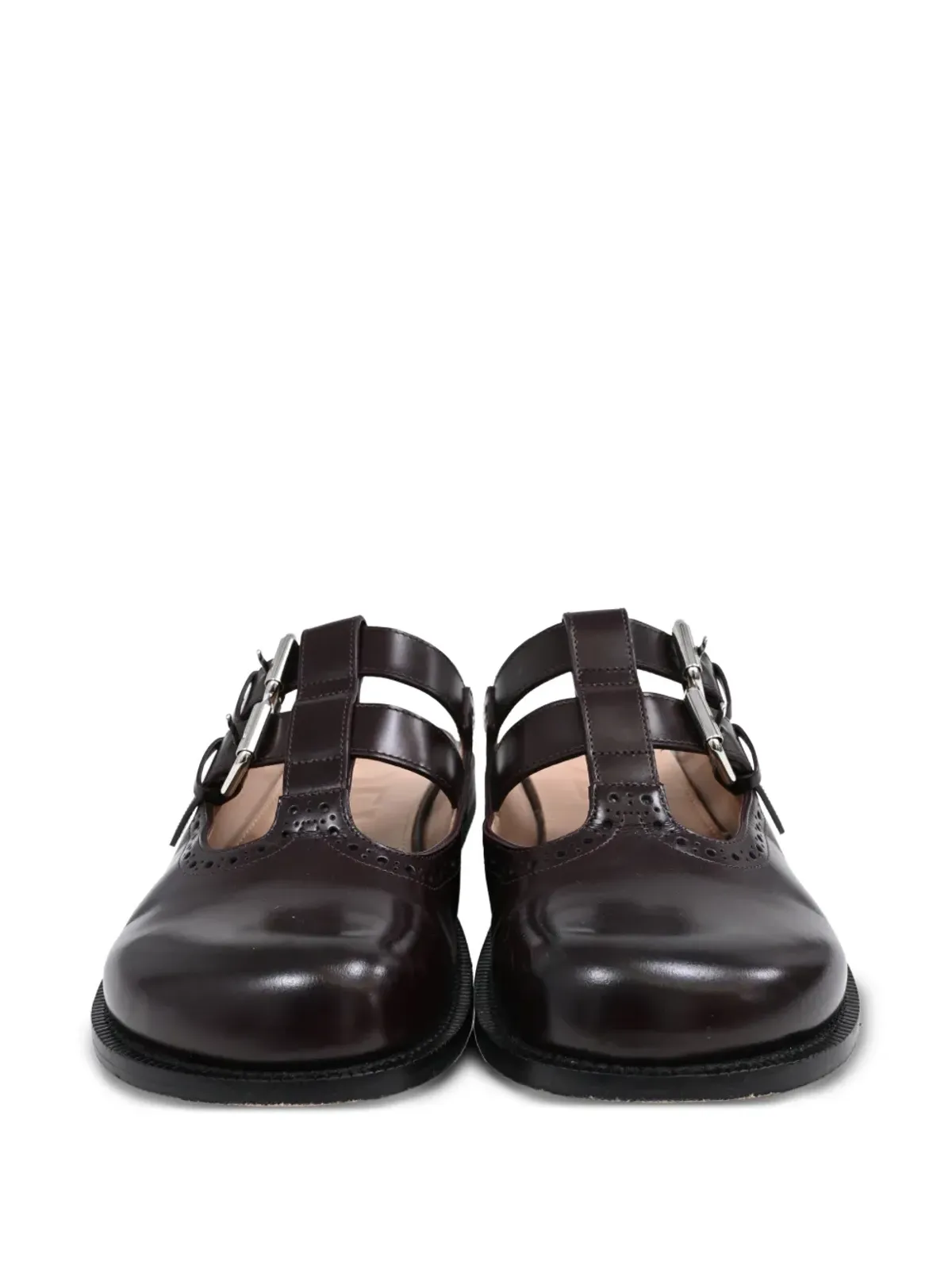 Loewe Campo バックル付き レザー ミュール ブラウン - 画像5