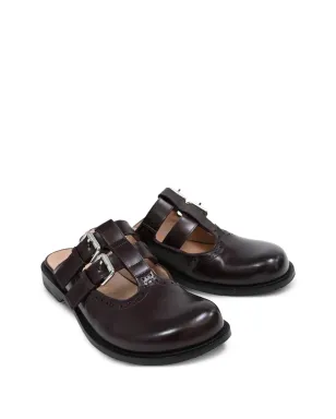 Loewe Campo バックル付き レザー ミュール ブラウン - サムネイル2