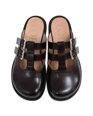 Loewe Campo バックル付き レザー ミュール ブラウン - サムネイル4