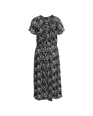 Kenzo Pre-Owned gathered printed midi dress - Black - サムネイル2