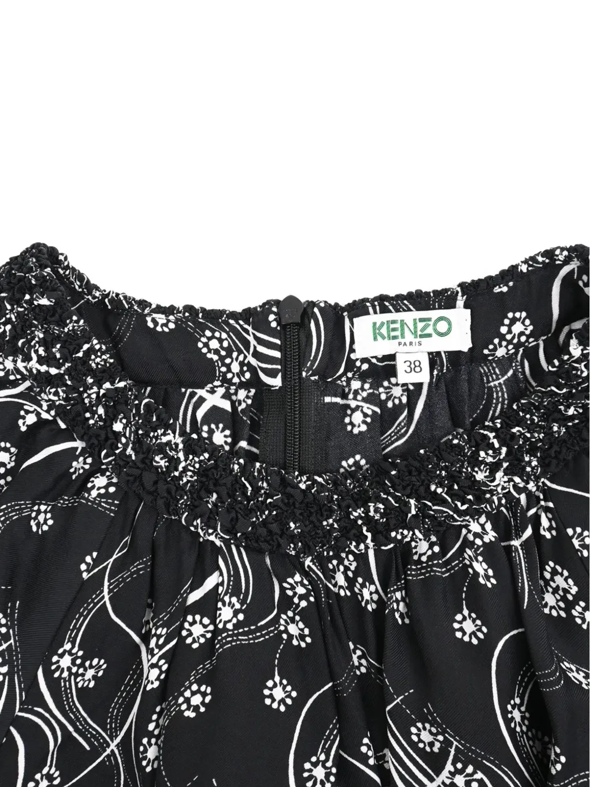 Kenzo Pre-Owned gathered printed midi dress - Black - 画像4