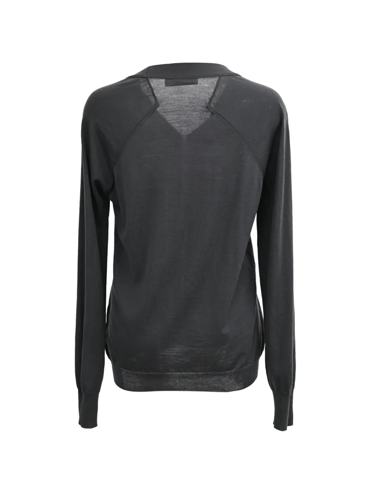 Jil Sander Pre-Owned Vネック ウールセーター - ブラック - 画像2