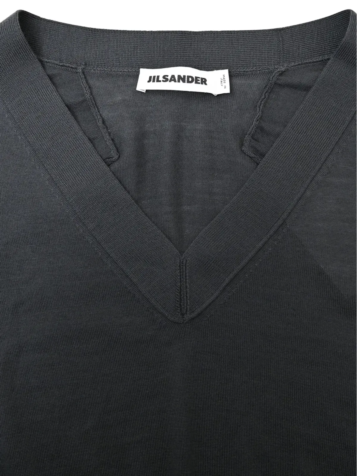 Jil Sander Pre-Owned Vネック ウールセーター - ブラック - 画像4