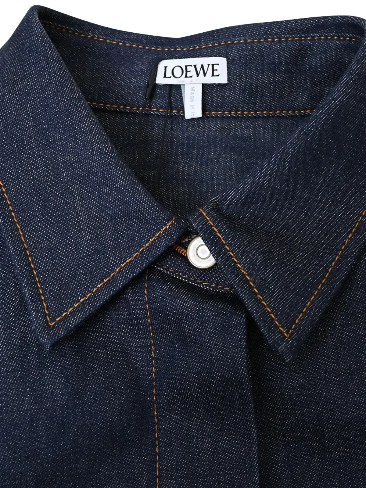 Loewe Pre-Owned chain-trim denim shirt - Blue - 画像5