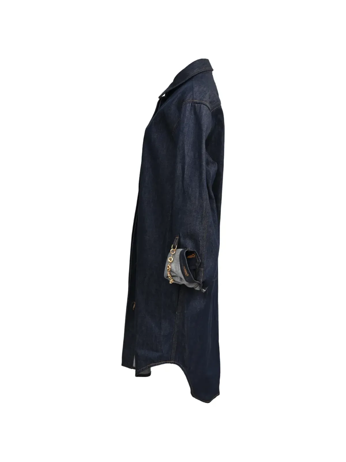 Loewe Pre-Owned chain-trim denim shirt - Blue - 画像3