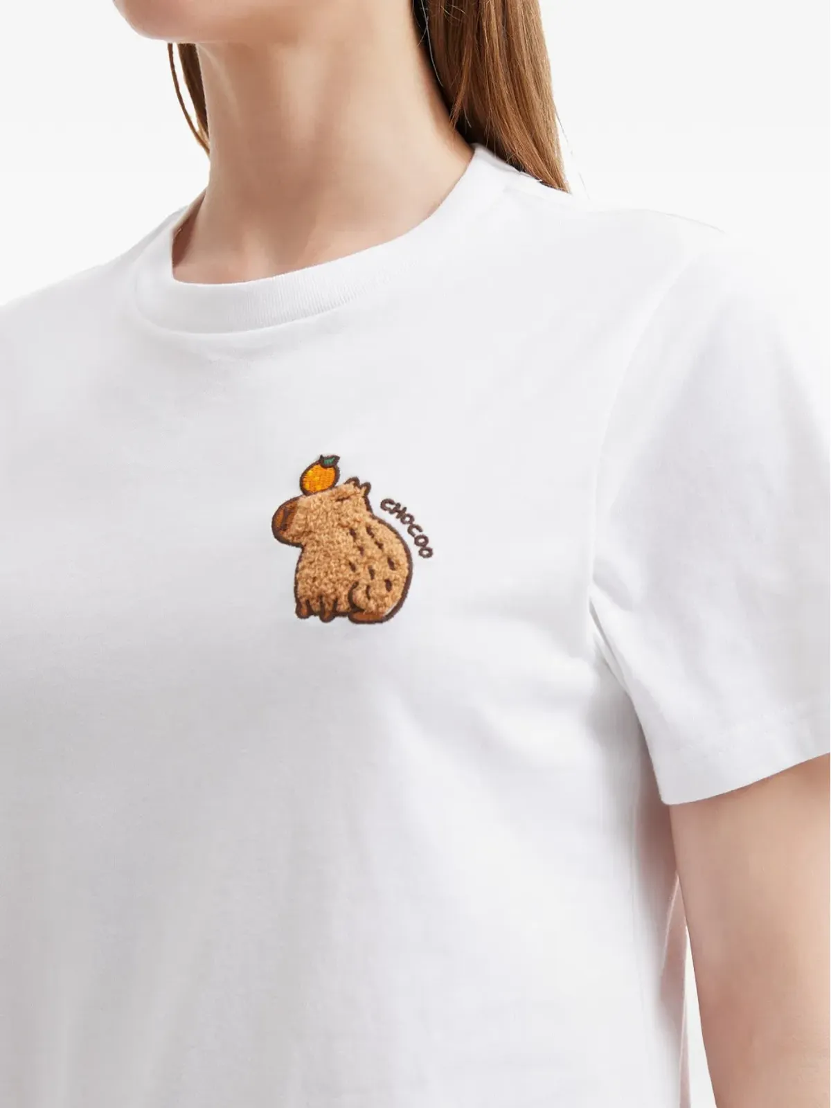 CHOCOOLATE 刺繍ディテール コットンTシャツ - 画像5