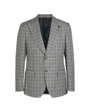 Lardini 千鳥格子柄の2ボタンブレザー - グレー - サムネイル1