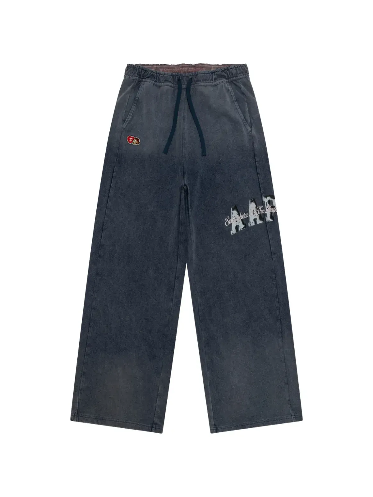 AAPE BY *A BATHING APE® ドローストリング・アップリケ トラウザーズ - Blue - 画像1