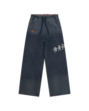 AAPE BY *A BATHING APE® ドローストリング・アップリケ トラウザーズ - Blue - サムネイル1