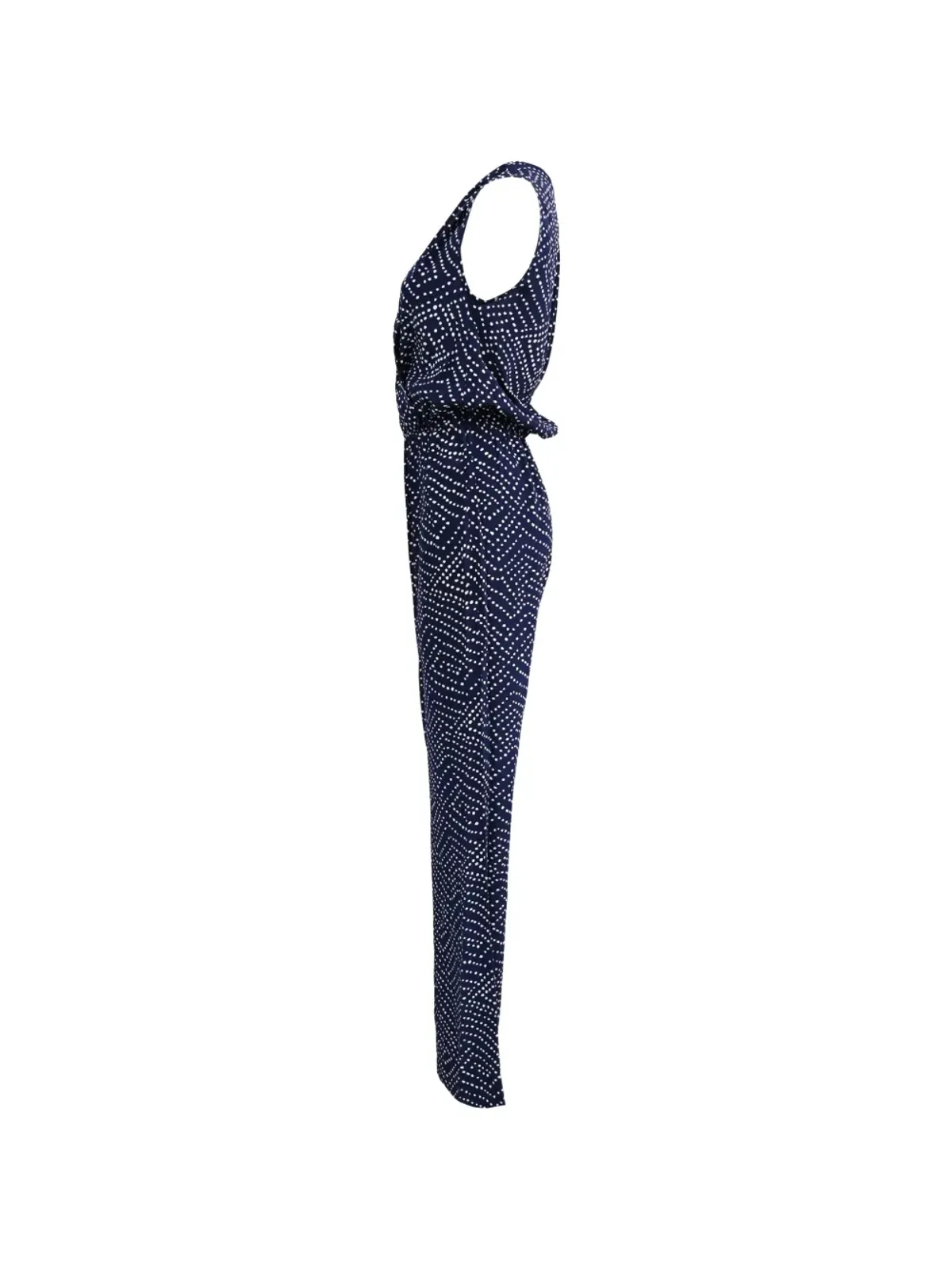 DVF Diane von Furstenberg Eva ドット柄ベルト付きジャンプスーツ - ブルー - 画像3