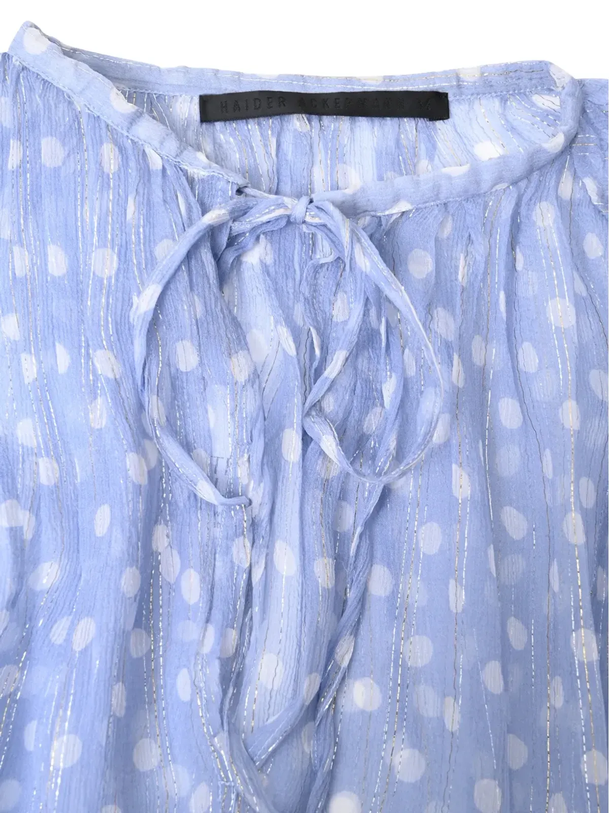Haider Ackermann ビンテージ ポルカドットタイネックブラウス - 画像4