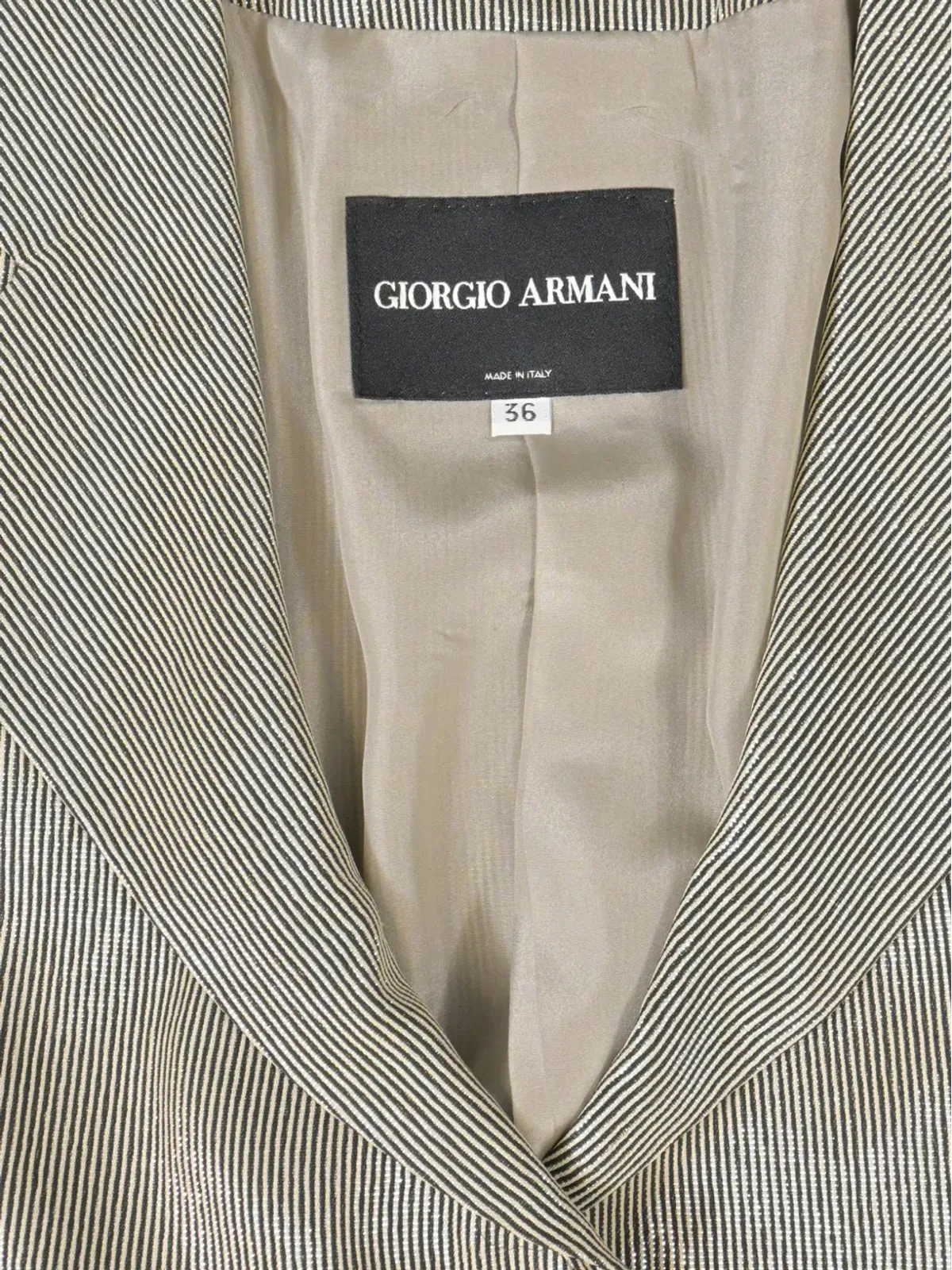 Giorgio Armani ビンテージ シアードストライプ シングルブレスト ブレザー - ベージュ - 画像3