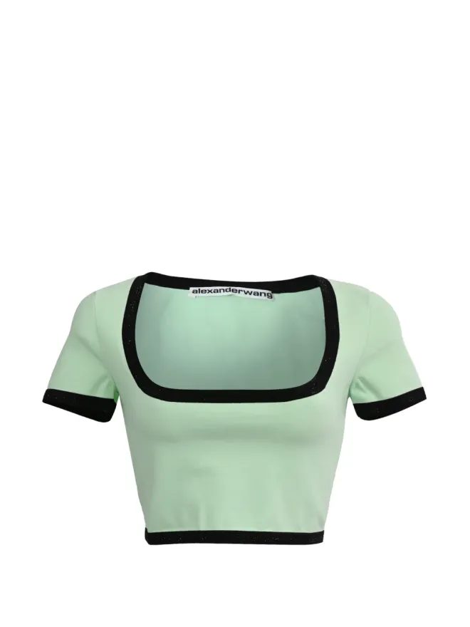 Alexander Wang Alexander Wang コントラストトリム クロップドTシャツの商品画像
