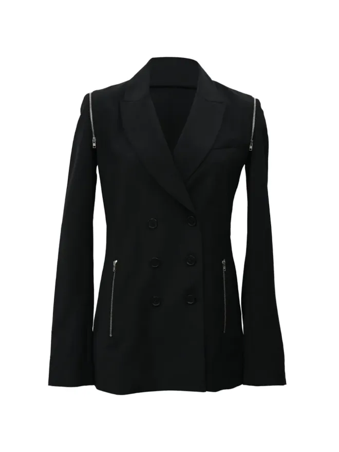 Alexander Wang Alexander Wang ジップディテール ダブルブレスト ブレザーの商品画像
